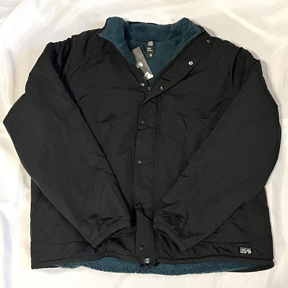 NWT Mountain Hardwear Women's Hicamp™ Shell Jacket | Black with Teal Lining | XL